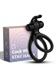 Черное эрекционное виброкольцо с подхватом мошонки Stay Hard - Boys of Toys - в Барнауле купить с доставкой Черное эрекционное виброкольцо с подхватом мошонки Stay Hard - Boys of Toys - в Барнауле купить с доставкой