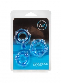 Набор из 3 синих эрекционных колец с различным рельефом - Erowoman-Eroman - в Барнауле купить с доставкой Набор из 3 синих эрекционных колец с различным рельефом - Erowoman-Eroman - в Барнауле купить с доставкой