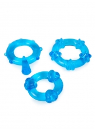 Набор из 3 синих эрекционных колец с различным рельефом - Erowoman-Eroman - в Барнауле купить с доставкой Набор из 3 синих эрекционных колец с различным рельефом - Erowoman-Eroman - в Барнауле купить с доставкой