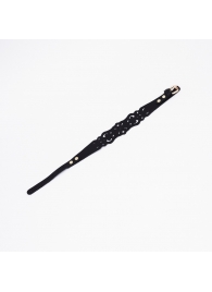 Черный ажурный чокер с золотистой фурнитурой - Crazy Handmade - купить с доставкой в Барнауле