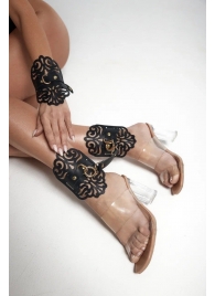 Черный фигурные оковы с золотистой фурнитурой - Crazy Handmade - купить с доставкой в Барнауле