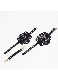 Черный фигурные оковы с золотистой фурнитурой - Crazy Handmade - купить с доставкой в Барнауле