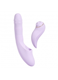 Сиреневый вибромассажер со съёмным клиторальным пульсатором DuoGlow - Svakom купить в Барнауле с доставкой в Orgasmix.ru Сиреневый вибромассажер со съёмным клиторальным пульсатором DuoGlow - Svakom