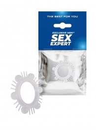 Эластичное эрекционное кольцо с шипиками и шариками - Sex Expert - в Барнауле купить с доставкой Эластичное эрекционное кольцо с шипиками и шариками - Sex Expert - в Барнауле купить с доставкой