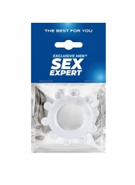 Прозрачное эрекционное кольцо со стимулирующими шариками - Sex Expert - в Барнауле купить с доставкой