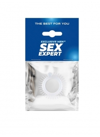 Эластичное эрекционное кольцо с шипиками и шариком - Sex Expert - в Барнауле купить с доставкой