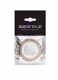 Эрекционное кольцо с бежевыми «ресничками» - Sextaz - в Барнауле купить с доставкой