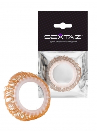 Эрекционное кольцо с бежевыми «ресничками» - Sextaz - в Барнауле купить с доставкой