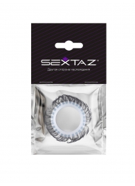 Эластичное эрекционное колечко с черными «ресничками» - Sextaz - в Барнауле купить с доставкой