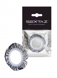 Эластичное эрекционное колечко с черными «ресничками» - Sextaz - в Барнауле купить с доставкой