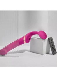 Ярко-розовый безремневой страпон Multi Orgasm Bendable Strap-On size XL с клиторальной стимуляцией - Strap-on-me - купить с доставкой в Барнауле