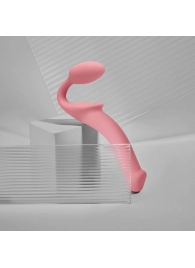 Розовый безремневой страпон Strap-on-me Semi-Realistic Bendable Strap-On size L - Strap-on-me - купить с доставкой в Барнауле