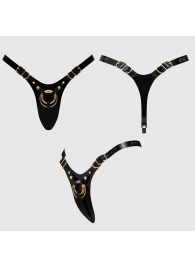 Черный пояс для фиксации насадок Strap-On-Me Leatherette Harness Fabulous - Strap-on-me - купить с доставкой в Барнауле