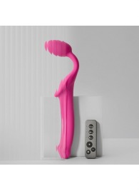 Ярко-розовый безремневой страпон Strap-on-me Vibrating Bendable Strap-On size L - Strap-on-me - купить с доставкой в Барнауле