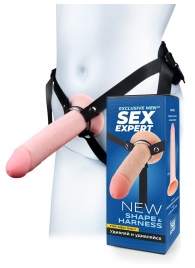 Мужской полый страпон на регулируемых ремешках - 22 см. - Sex Expert - купить с доставкой в Барнауле