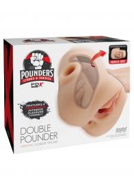 Телесный мастурбатор с вибрацией Double Pounder Vibrating Squeeze Stroker - Pipedream - в Барнауле купить с доставкой
