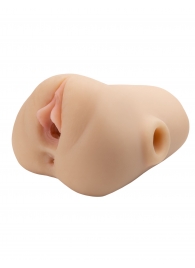 Телесный мастурбатор с вибрацией Double Pounder Vibrating Squeeze Stroker - Pipedream - в Барнауле купить с доставкой