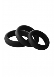 Набор из 3 черных эрекционных колец Smooth Silicone Cockring Pack - Dream Toys - в Барнауле купить с доставкой