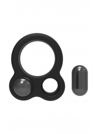 Черное эрекционное кольцо с утяжелителями Cockring Dual Weight - Dream Toys - в Барнауле купить с доставкой