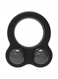 Черное эрекционное кольцо с утяжелителями Cockring Dual Weight - Dream Toys - в Барнауле купить с доставкой