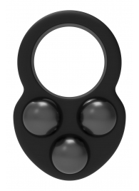 Черное эрекционное кольцо с утяжелителями - Dream Toys - в Барнауле купить с доставкой