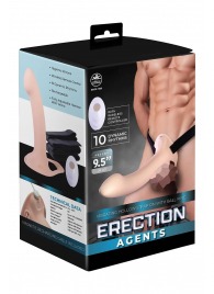 Телесный полый страпон с вибрацией Erection Agents - 24,1 см. - NMC - купить с доставкой в Барнауле