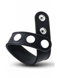 Черное эрекционное кольцо на кнопках - Blush Novelties - в Барнауле купить с доставкой