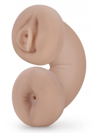 Телесный люминесцентный двусторонний мастурбатор Tasha - Blush Novelties - в Барнауле купить с доставкой