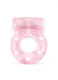 Розовое эрекционное виброкольцо с бабочкой - 1137 - в Барнауле купить с доставкой