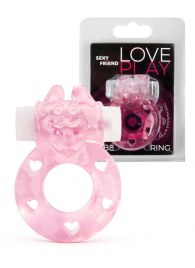 Розовое эрекционное виброкольцо в форме зайчика - 1137 - в Барнауле купить с доставкой