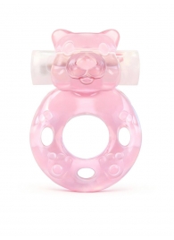 Розовое эрекционное виброкольцо в форме мишки - 1137 - в Барнауле купить с доставкой