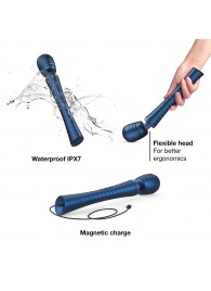 Синий вибромассажёр с насадками Man.wand Edgy - Manwan - в Барнауле купить с доставкой