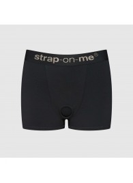 Черные трусики-боксеры для фиксации насадок Strap-on-me Harness Lingerie Allure - size XS - Strap-on-me - купить с доставкой в Барнауле