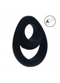 Черное эрекционное кольцо Double Ergo Silicone Cockring - Shots Media BV - в Барнауле купить с доставкой
