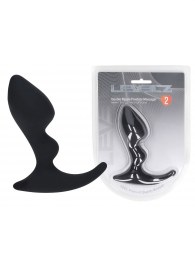 Черная анальная пробка для массажа простаты Double Ripple Silicone Prostate Massager - Shots Media BV - в Барнауле купить с доставкой