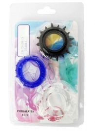 Набор из 3 эрекционных колец разного цвета и рельефа - Boys of Toys - в Барнауле купить с доставкой