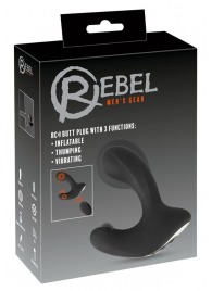 Черная анальная вибропробка с функцией расширения RC Butt Plug with 3 functions - Orion - в Барнауле купить с доставкой
