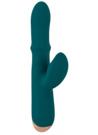Зеленый вибратор-кролик с подвижным кольцом Thumping Rabbit Vibrator - 22,7 см. - Orion