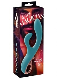 Бирюзовый вибратор-кролик The Magician Rabbit Vibrator - 22,5 см. - Orion