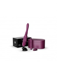 Фиолетовая секс-машина с функцией нагрева, насадками и присоской Sesh - Zalo - купить с доставкой в Барнауле