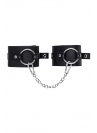 Черные оковы из толстой кожи с люверсами - Pecado - купить с доставкой в Барнауле