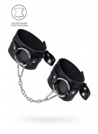 Черные оковы из толстой кожи с люверсами - Pecado - купить с доставкой в Барнауле