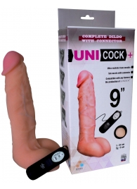 Фаллическая насадка Харнесс UNICOCK 9  с вибрацией - 24 см. - LOVETOY (А-Полимер) - купить с доставкой в Барнауле