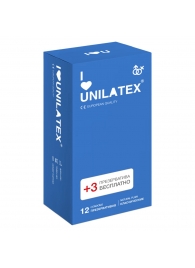 Классические презервативы Unilatex Natural Plain - 12 шт. + 3 шт. в подарок - Unilatex - купить с доставкой в Барнауле