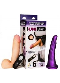 Вибрострапон с двумя насадками UniStrap - 18 и 18 см. - LOVETOY (А-Полимер) - купить с доставкой в Барнауле