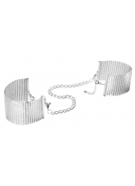 Серебристые наручники-браслеты Desir Metallique Handcuffs - Bijoux Indiscrets - купить с доставкой в Барнауле