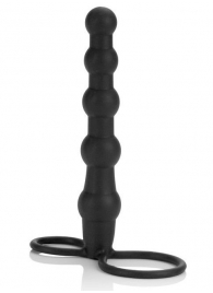 Насадка на пенис для двойного проникновения Silicone Beaded Double Rider - 14 см. - California Exotic Novelties - в Барнауле купить с доставкой