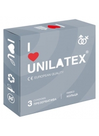 Презервативы с рёбрами Unilatex Ribbed - 3 шт. - Unilatex - купить с доставкой в Барнауле