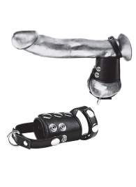 Кольцо на член и мошонку Cock Ring With 2  Ball Stretcher And Optional Weight Ring - BlueLine - в Барнауле купить с доставкой