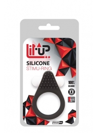 Чёрное эрекционное кольцо LIT-UP SILICONE STIMU RING 1 BLACK - Dream Toys - в Барнауле купить с доставкой